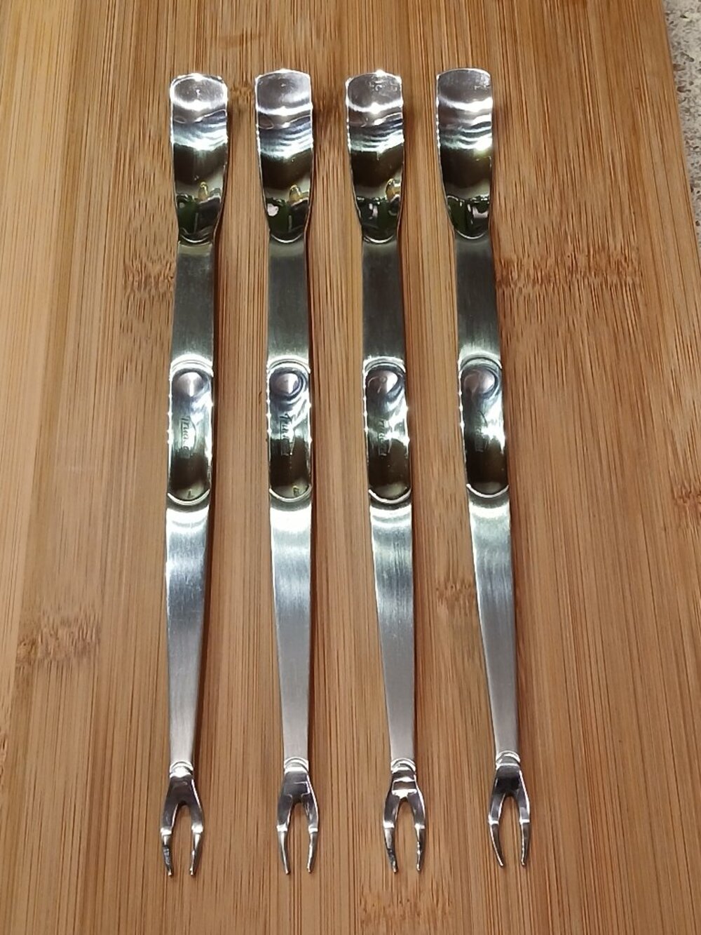 Set of 4 Stainless Steel Seafood Fork Picks/Scoops
